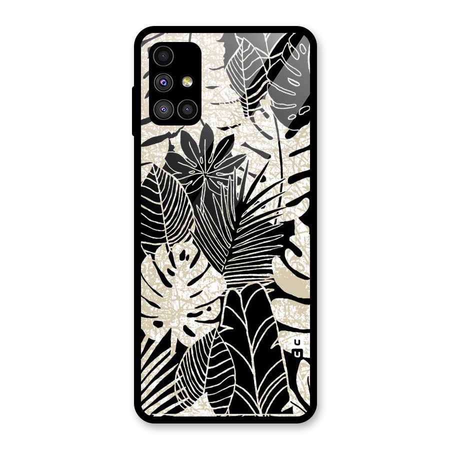 Leaf Pattern Glass Back Case for Galaxy M51