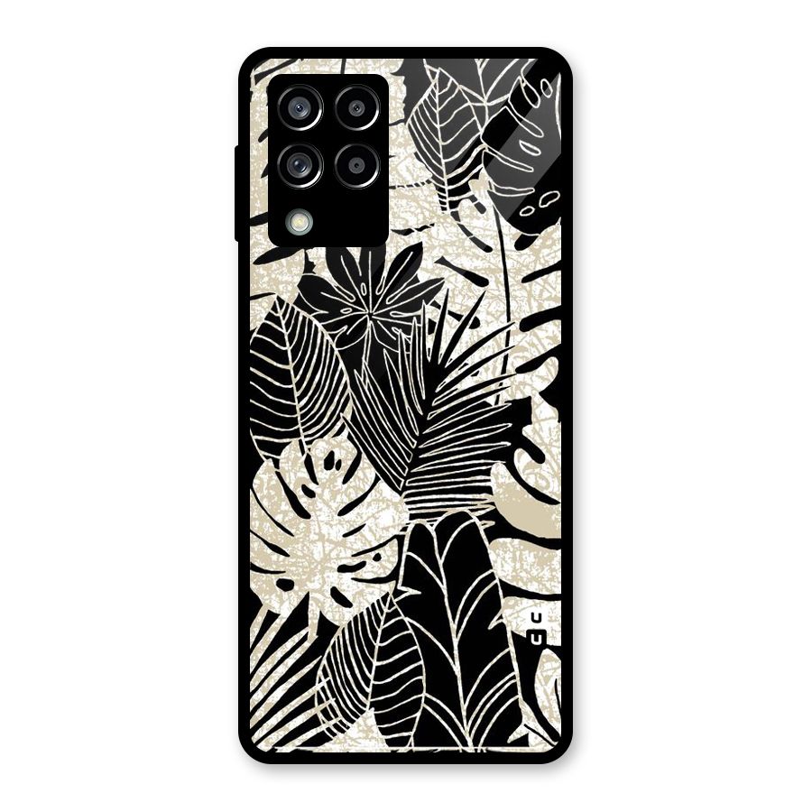Leaf Pattern Glass Back Case for Galaxy M53 5G