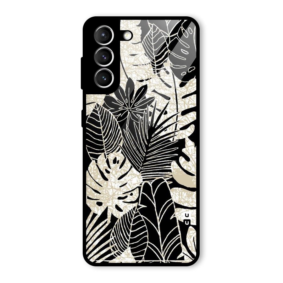 Leaf Pattern Glass Back Case for Galaxy S21 5G