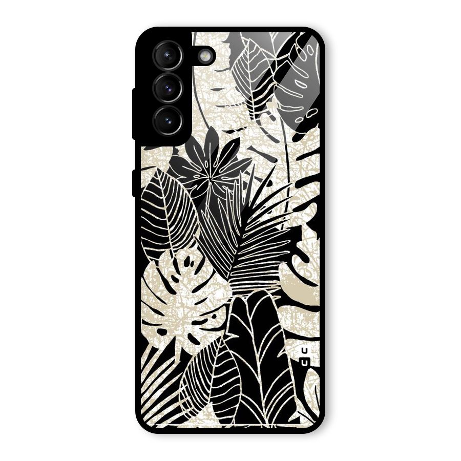 Leaf Pattern Glass Back Case for Galaxy S21 Plus