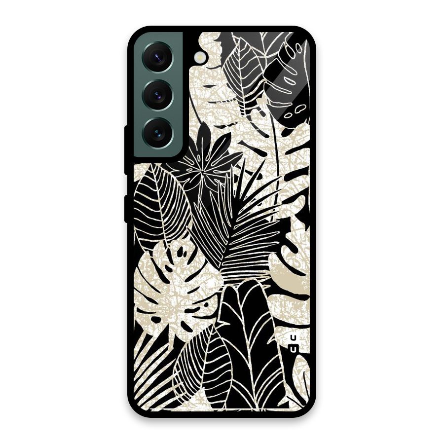 Leaf Pattern Glass Back Case for Galaxy S22 5G