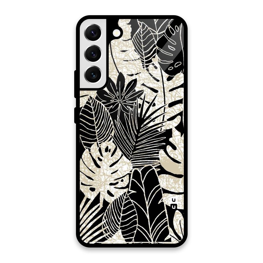 Leaf Pattern Glass Back Case for Galaxy S22 Plus 5G