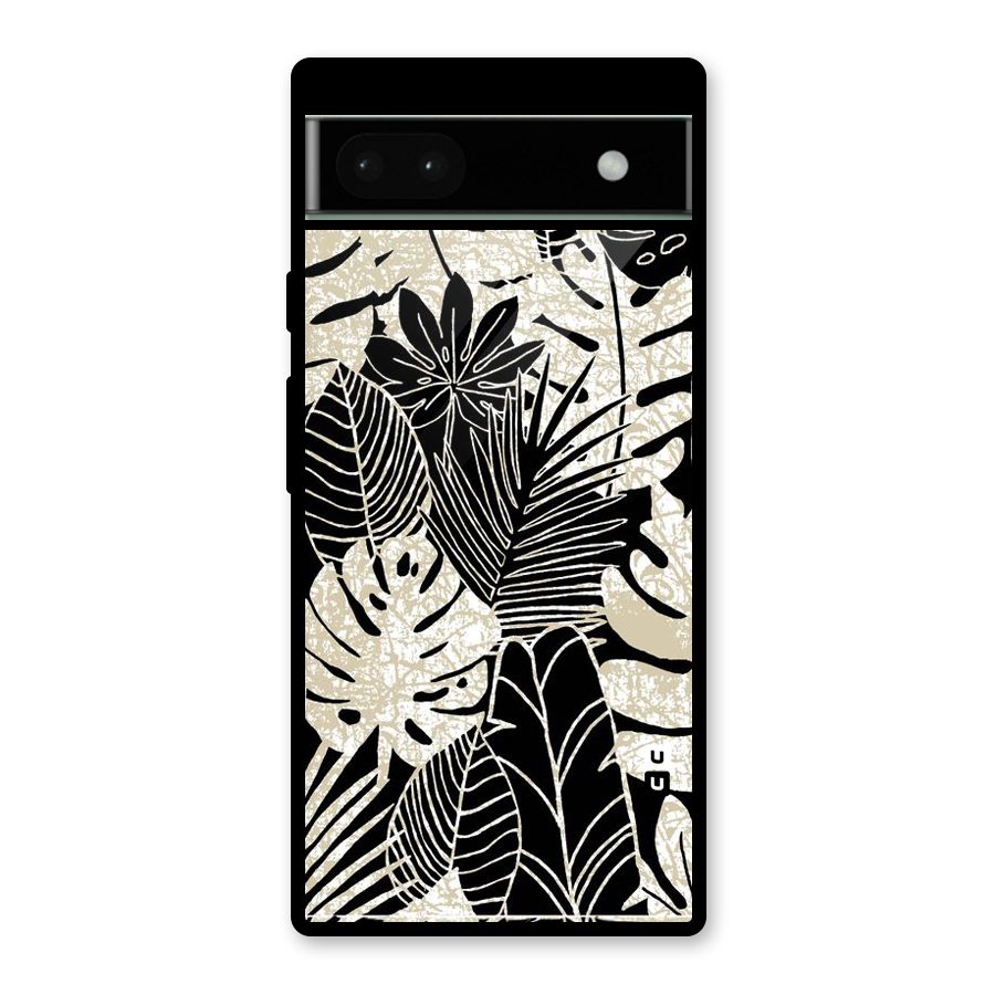Leaf Pattern Glass Back Case for Google Pixel 6a