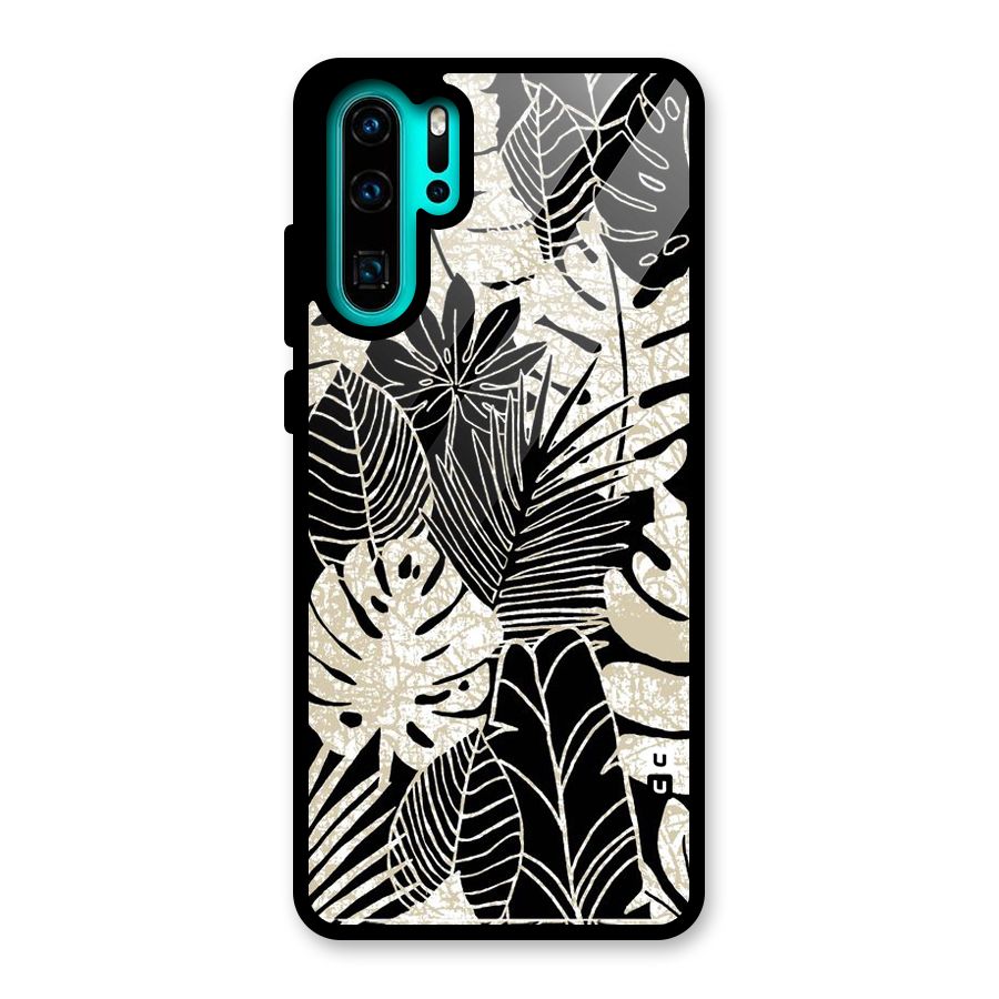 Leaf Pattern Glass Back Case for Huawei P30 Pro