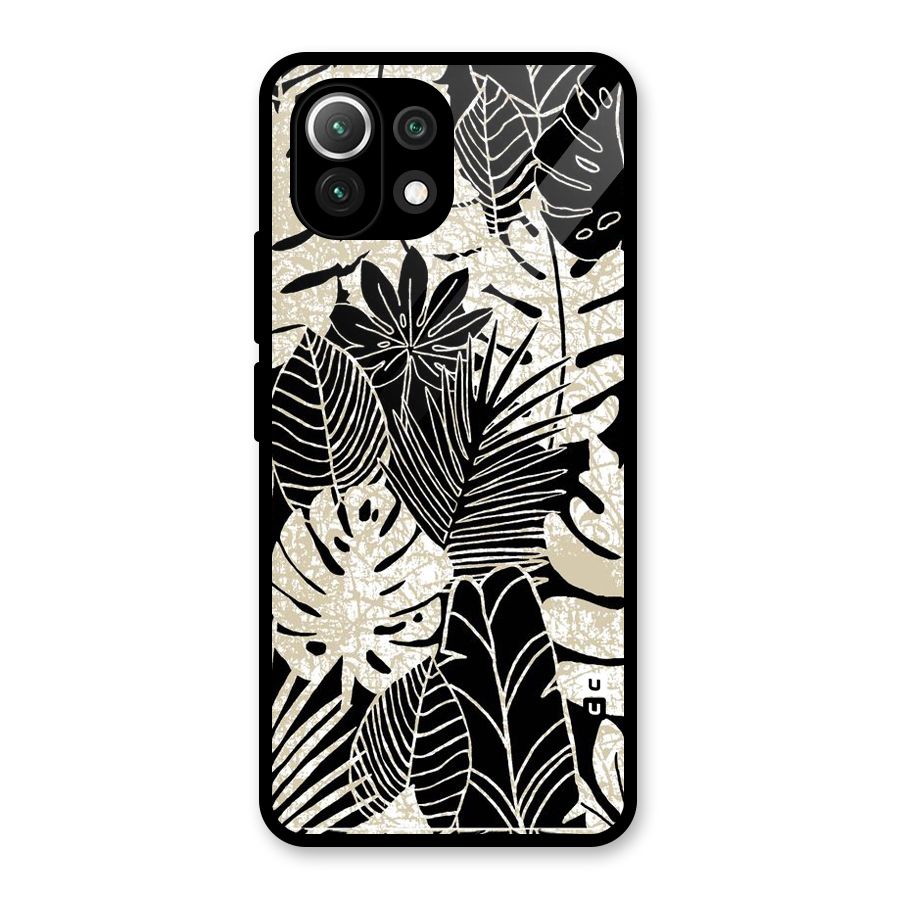 Leaf Pattern Glass Back Case for Mi 11 Lite NE 5G