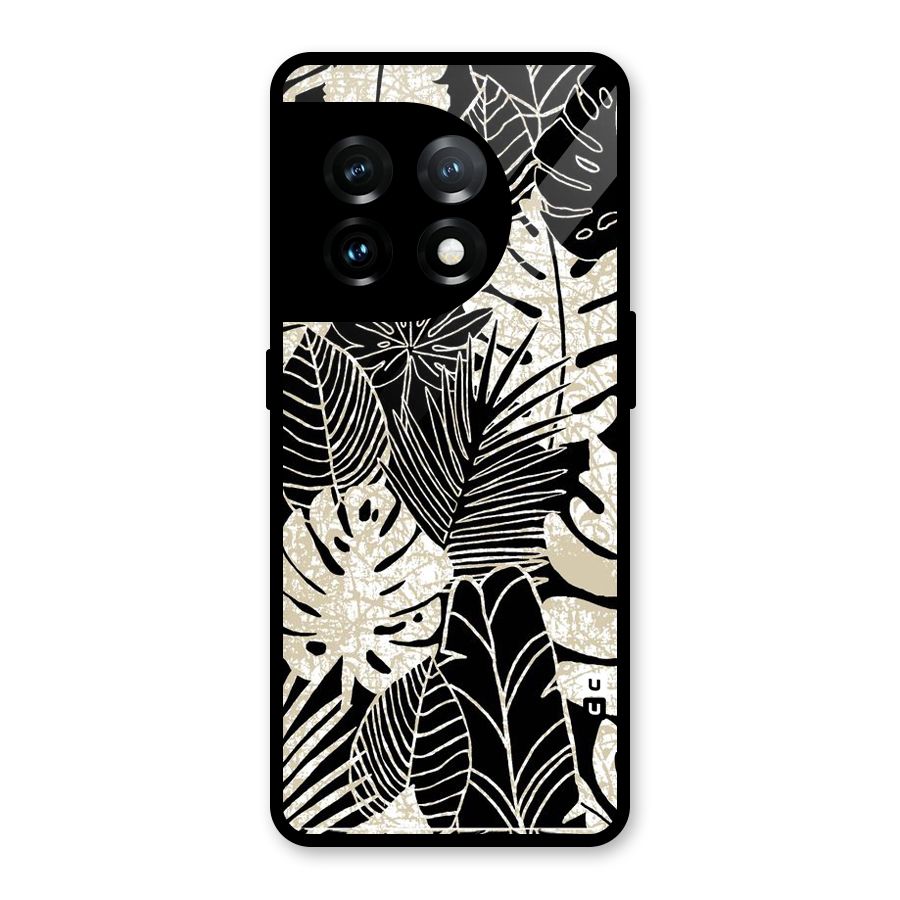 Leaf Pattern Glass Back Case for OnePlus 11