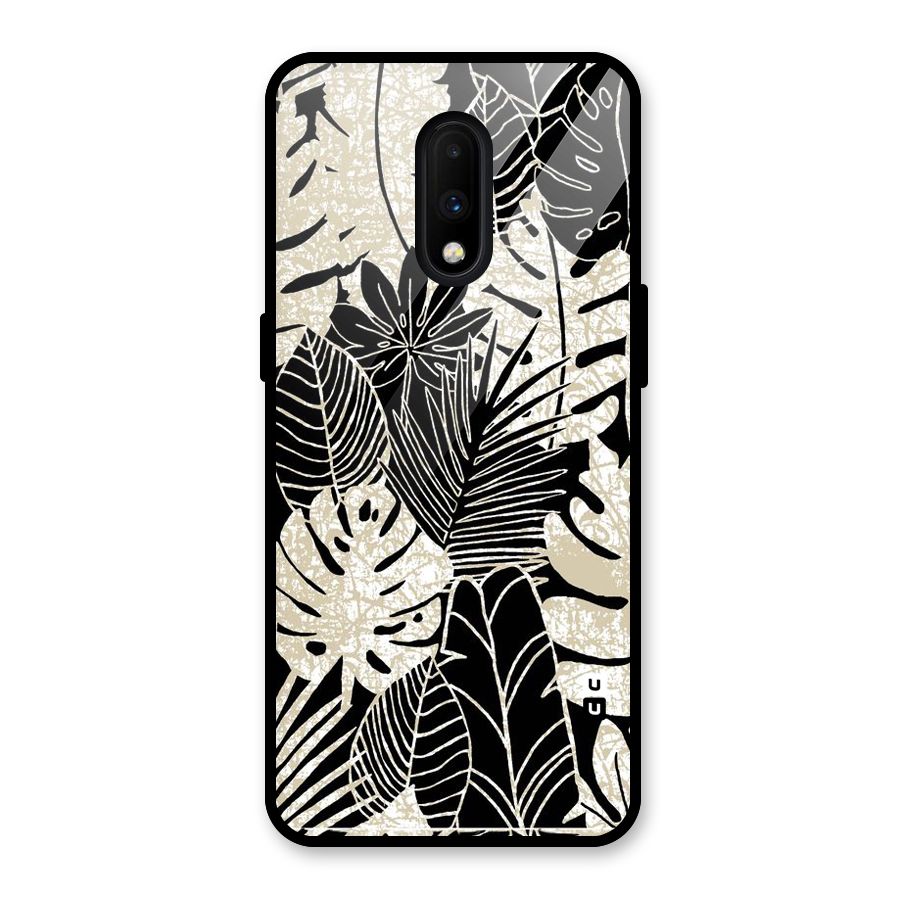 Leaf Pattern Glass Back Case for OnePlus 7