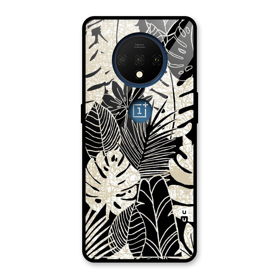 Leaf Pattern Glass Back Case for OnePlus 7T