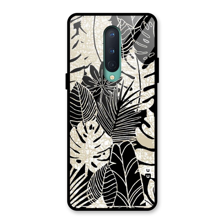 Leaf Pattern Glass Back Case for OnePlus 8
