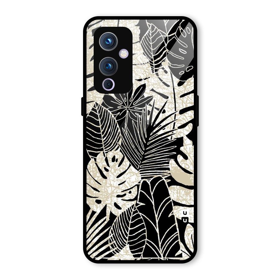 Leaf Pattern Glass Back Case for OnePlus 9