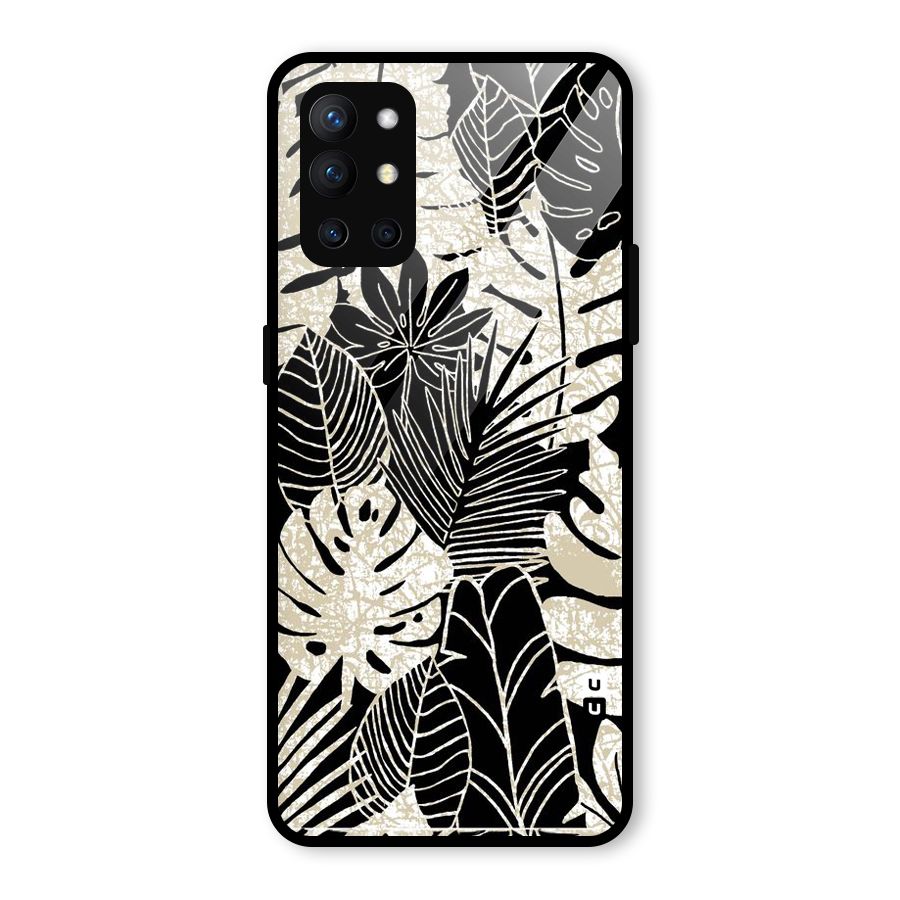 Leaf Pattern Glass Back Case for OnePlus 9R