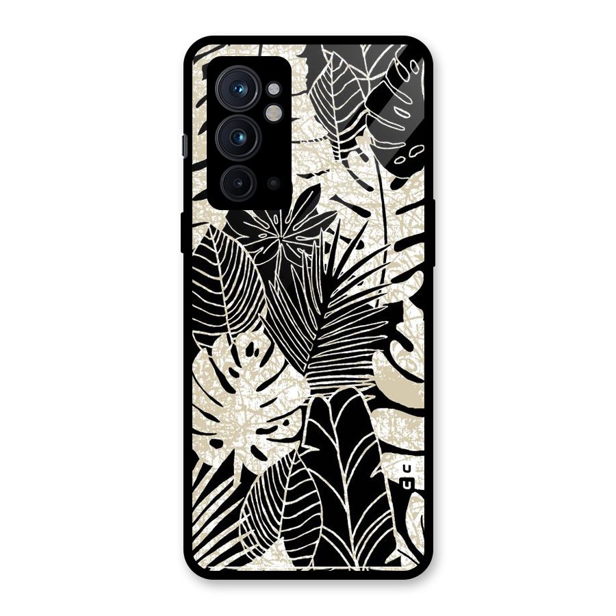 Leaf Pattern Glass Back Case for OnePlus 9RT 5G