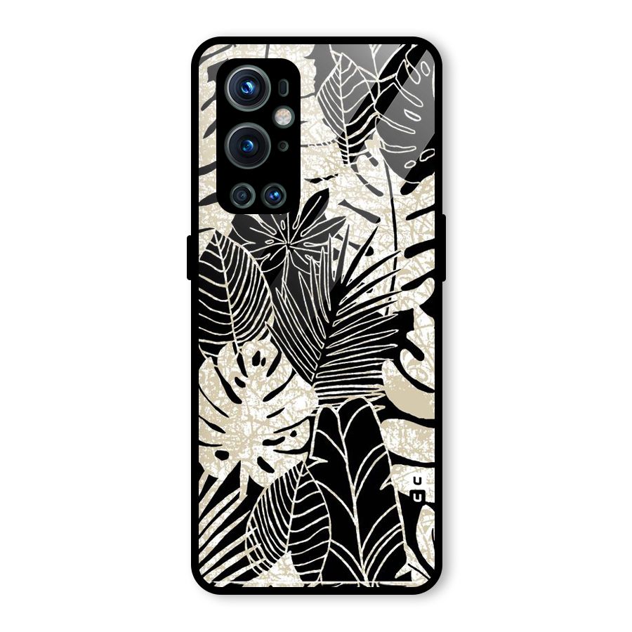 Leaf Pattern Glass Back Case for OnePlus 9 Pro