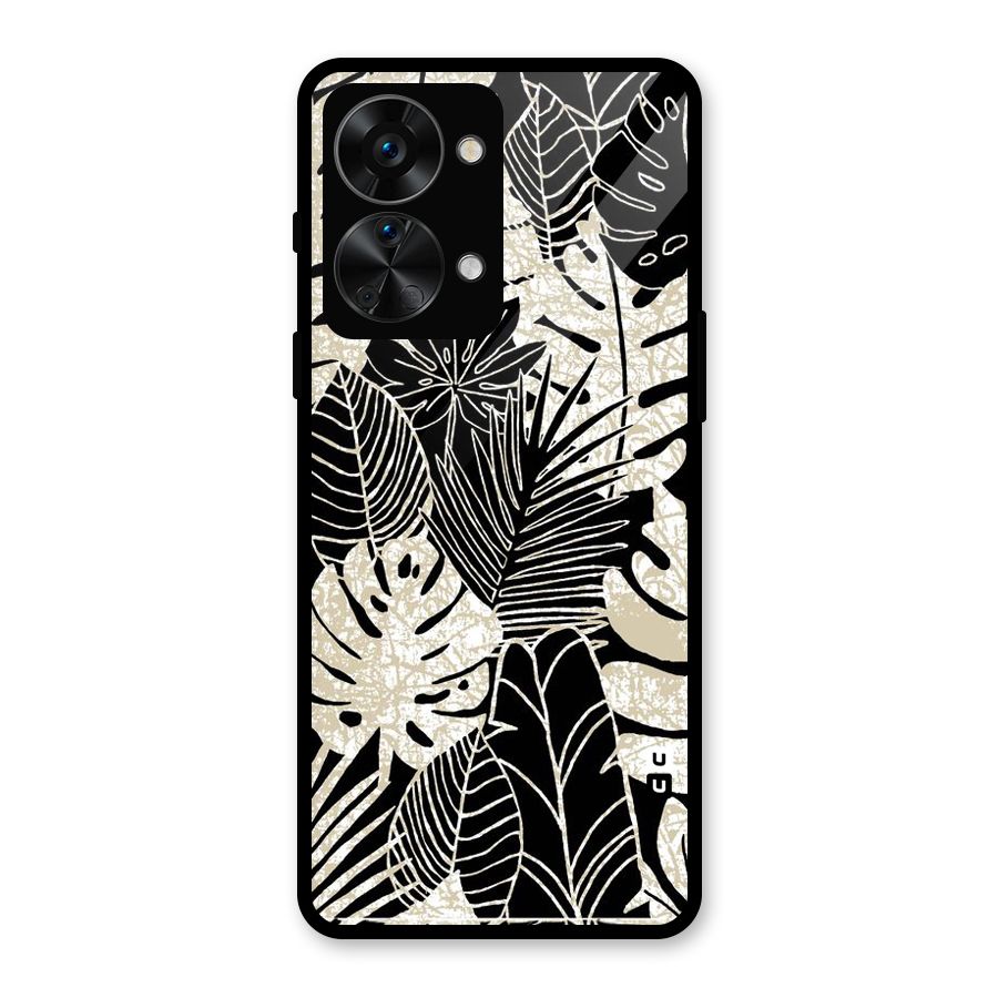 Leaf Pattern Glass Back Case for OnePlus Nord 2T