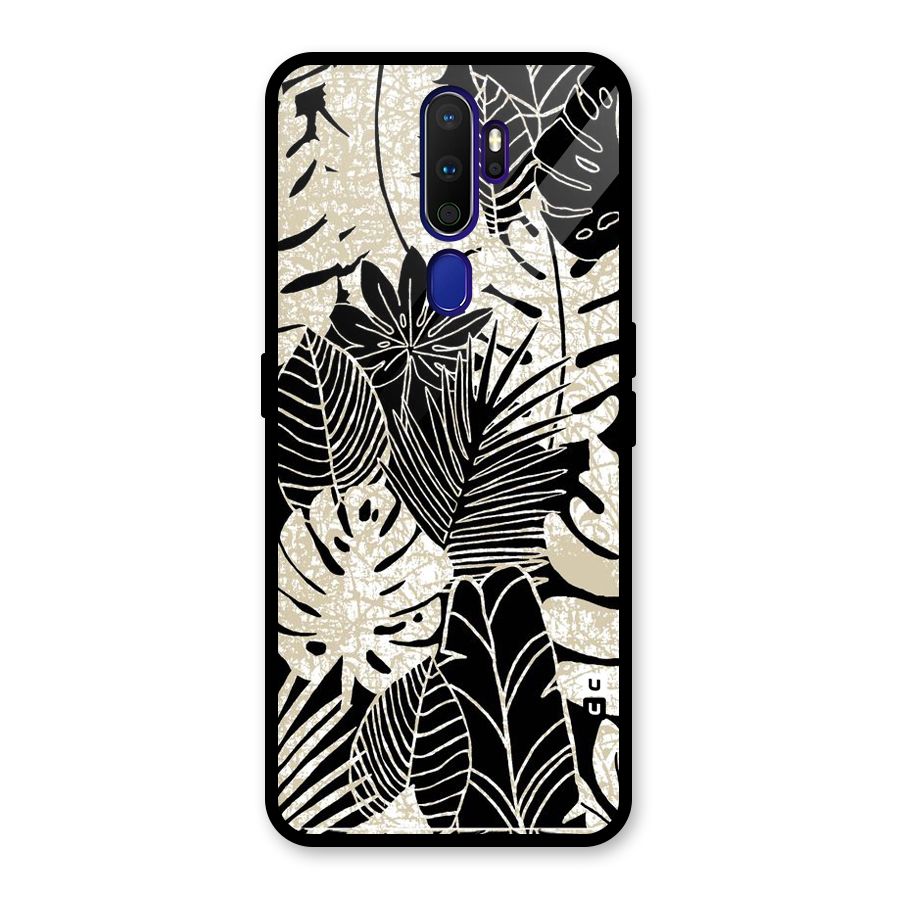 Leaf Pattern Glass Back Case for Oppo A9 (2020)