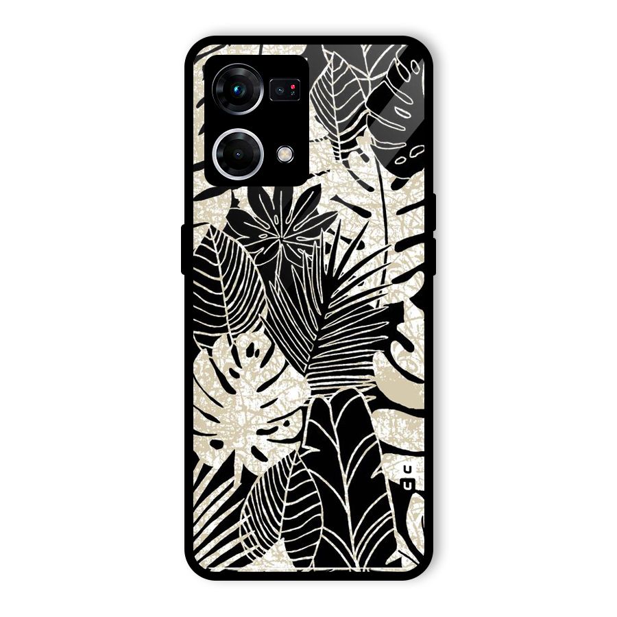 Leaf Pattern Glass Back Case for Oppo F21 Pro 4G