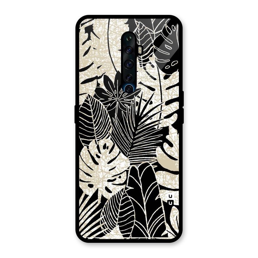 Leaf Pattern Glass Back Case for Oppo Reno2 F