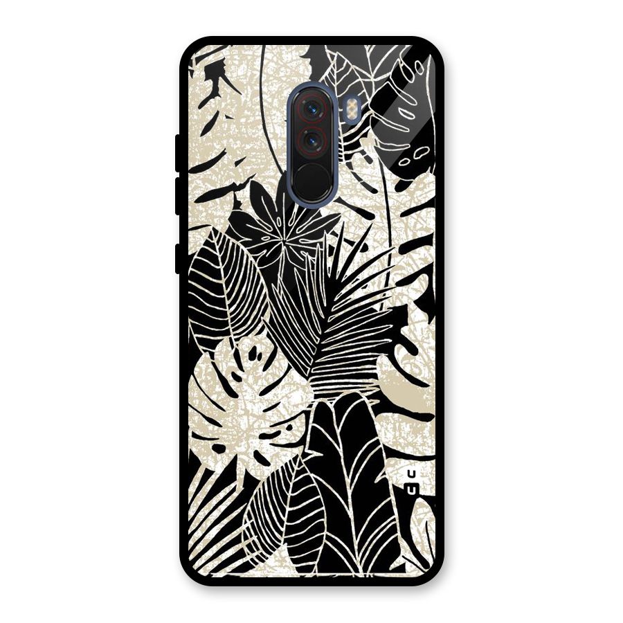 Leaf Pattern Glass Back Case for Poco F1