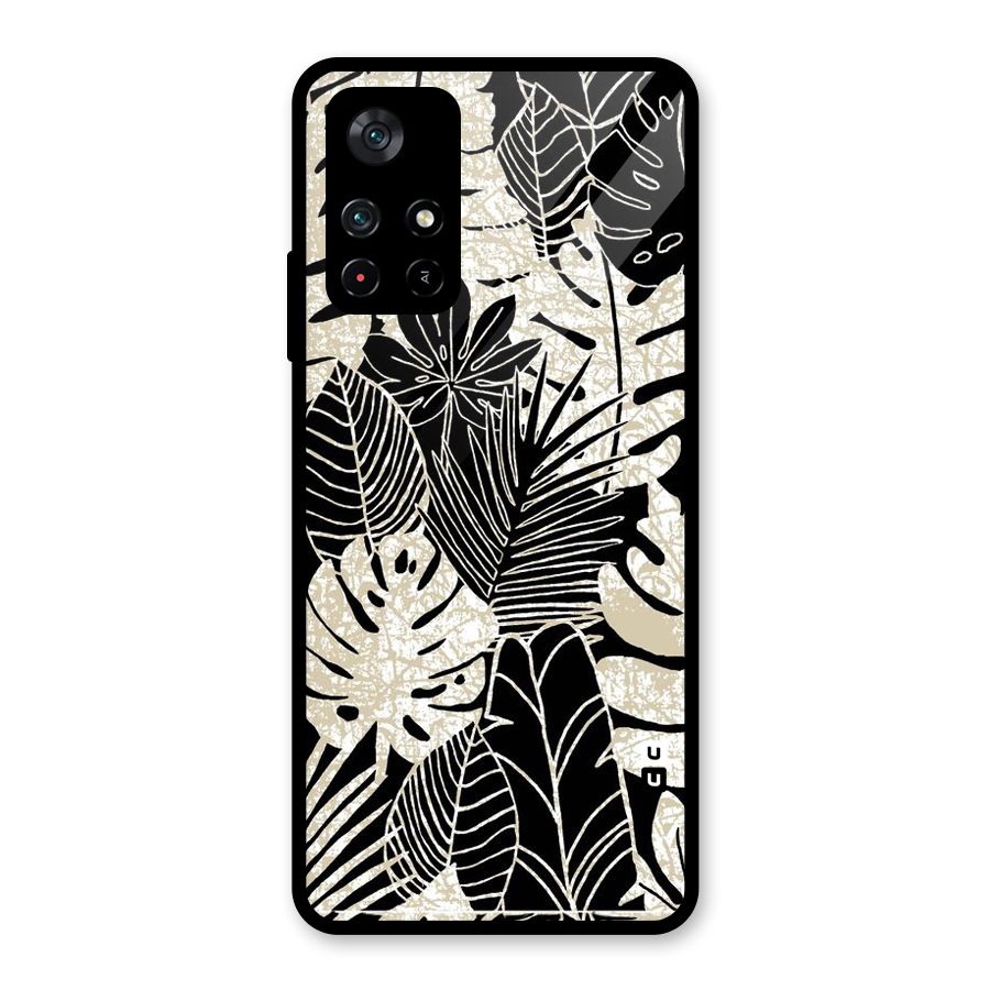 Leaf Pattern Glass Back Case for Poco M4 Pro 5G