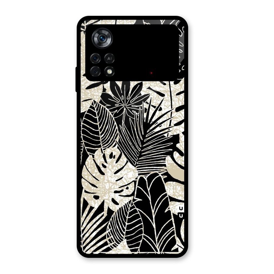 Leaf Pattern Glass Back Case for Poco X4 Pro 5G