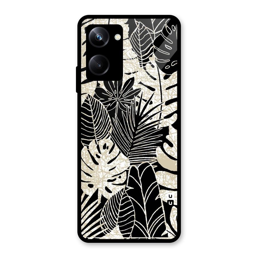 Leaf Pattern Glass Back Case for Realme 10 Pro