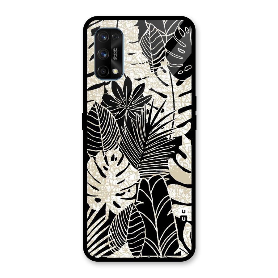 Leaf Pattern Glass Back Case for Realme 7 Pro