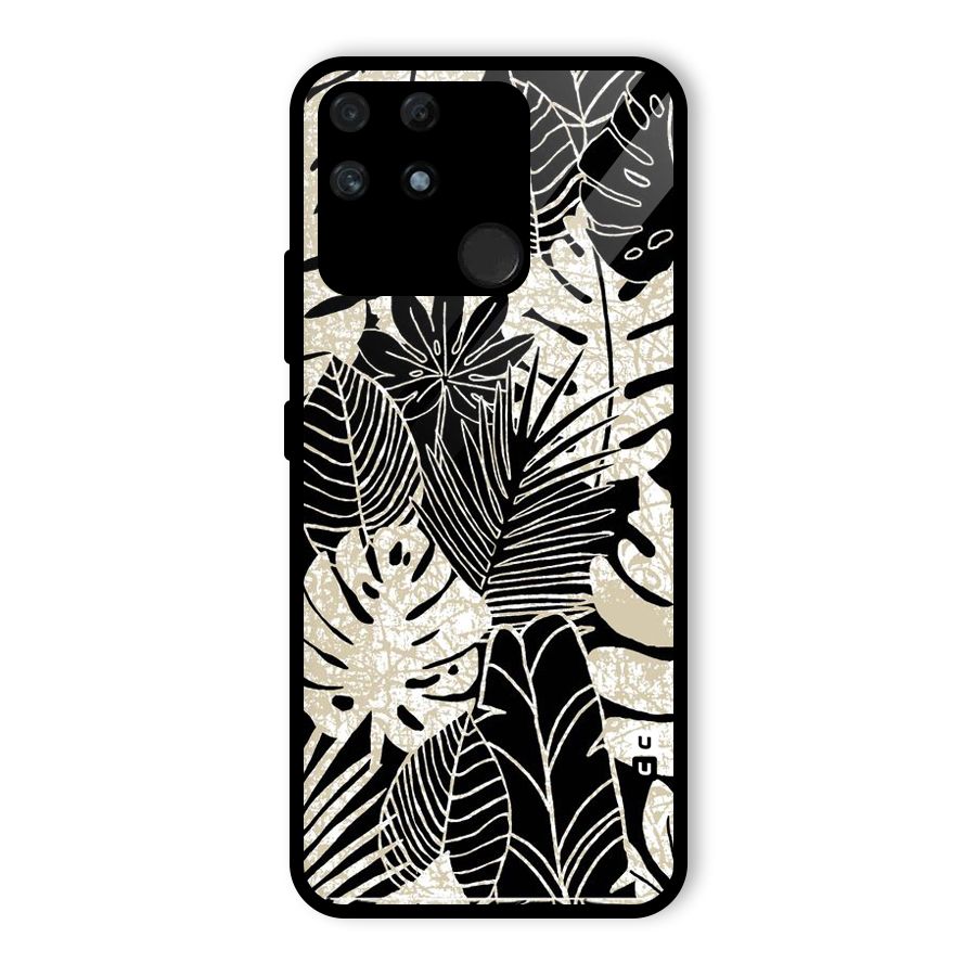 Leaf Pattern Glass Back Case for Realme Narzo 50A