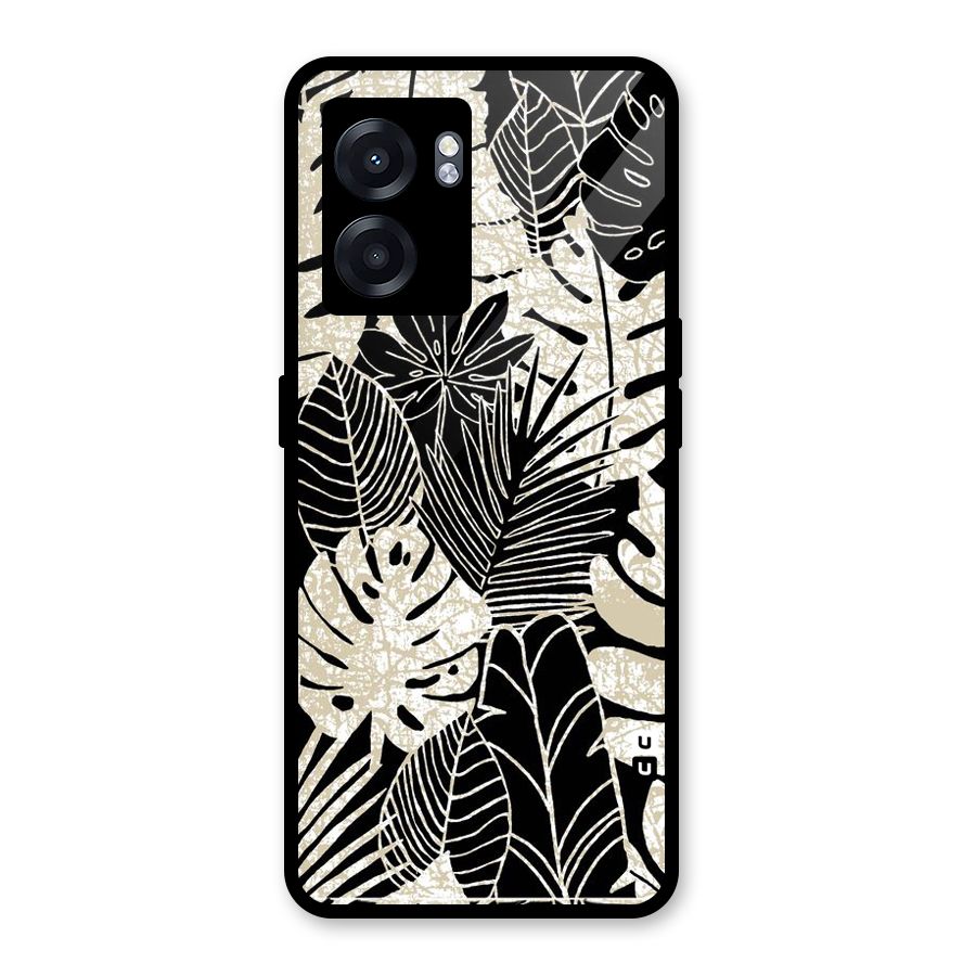 Leaf Pattern Glass Back Case for Realme Narzo 50 5G