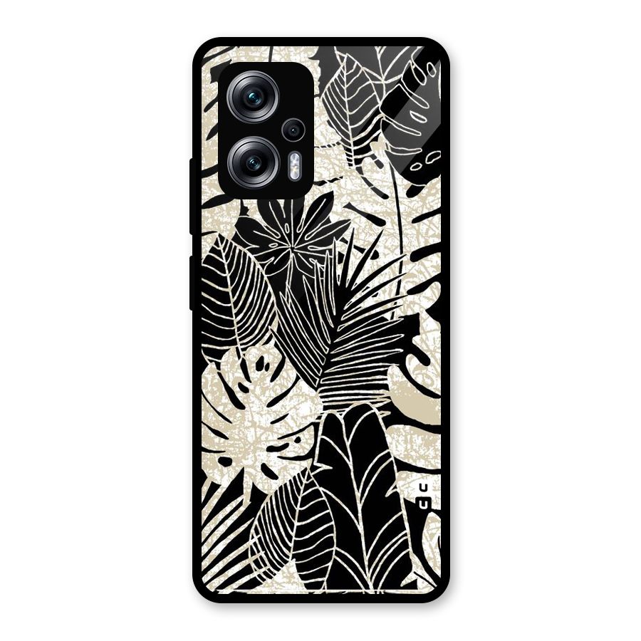 Leaf Pattern Glass Back Case for Redmi K50i