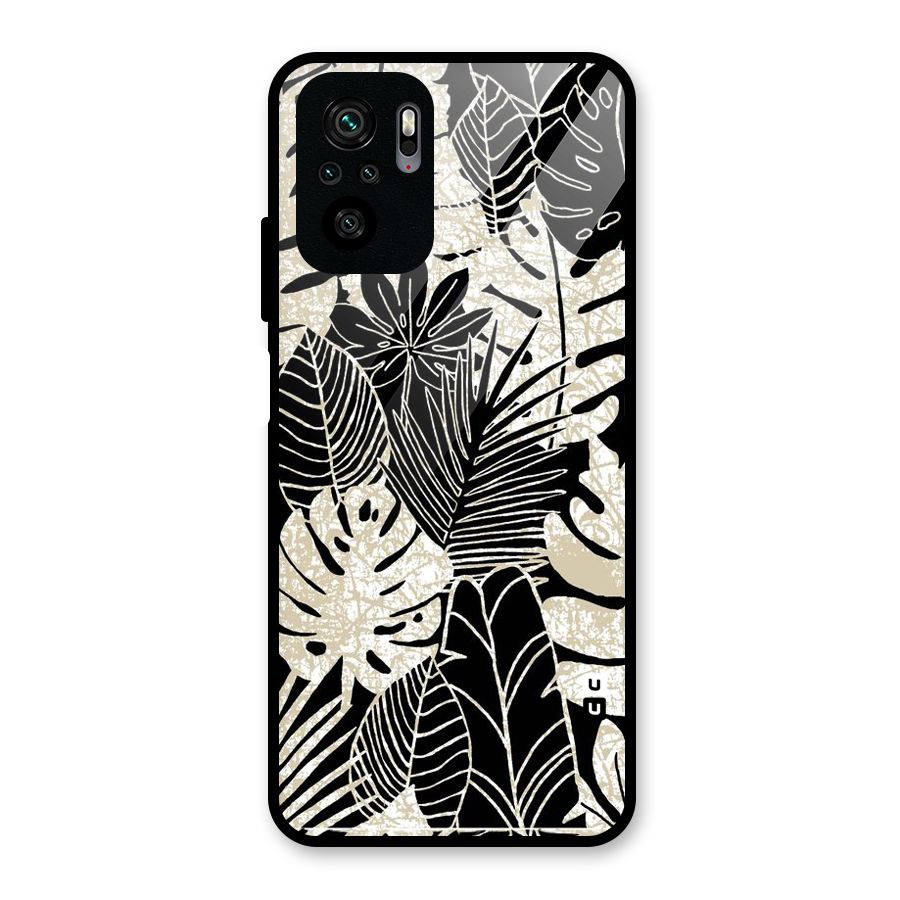 Leaf Pattern Glass Back Case for Redmi Note 10S