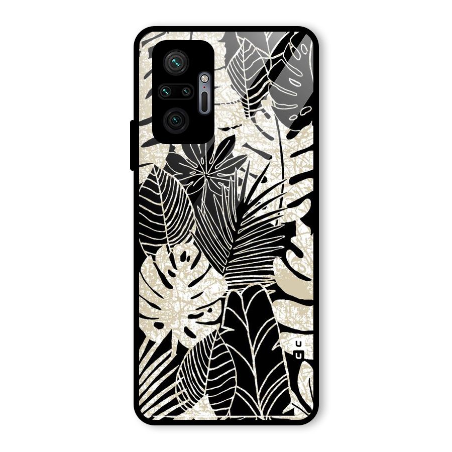 Leaf Pattern Glass Back Case for Redmi Note 10 Pro Max