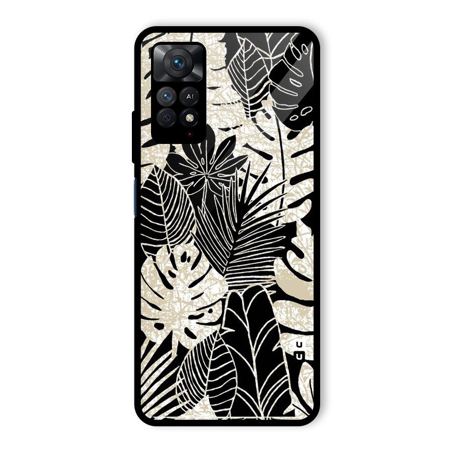 Leaf Pattern Glass Back Case for Redmi Note 11 Pro