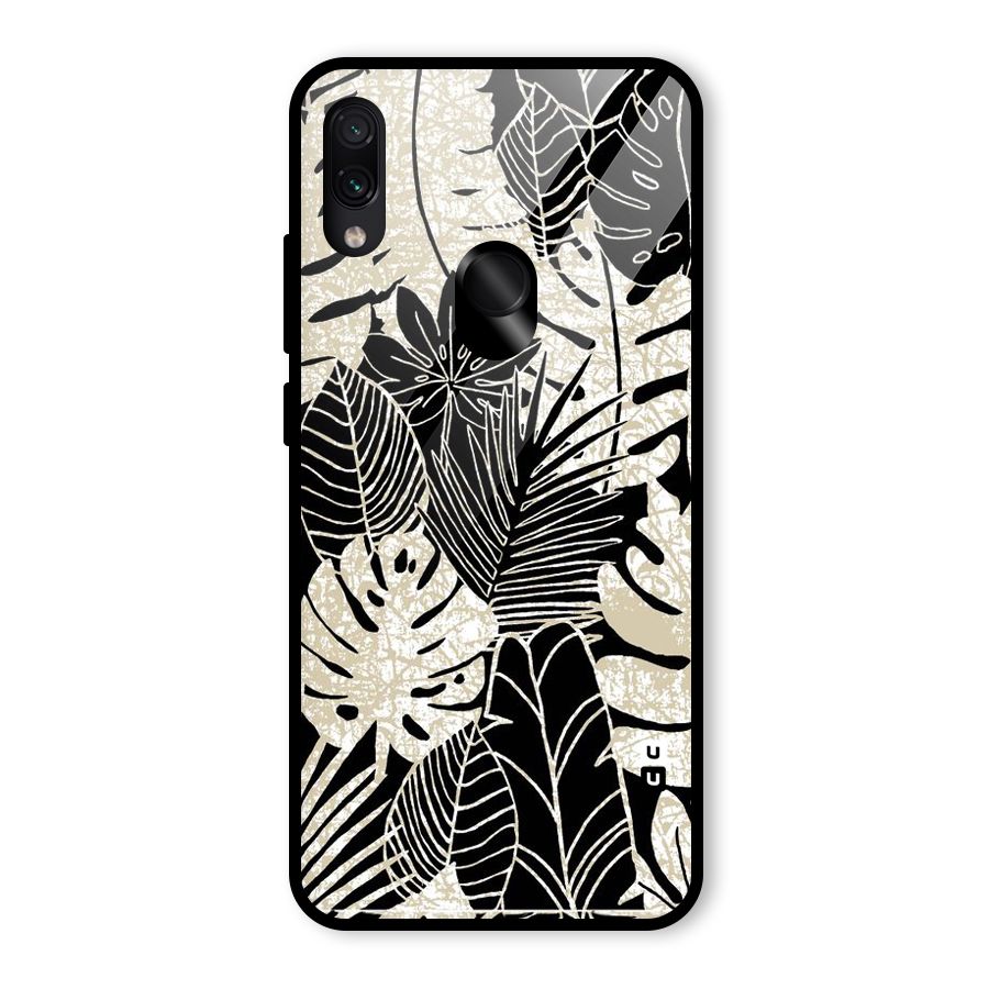 Leaf Pattern Glass Back Case for Redmi Note 7 Pro