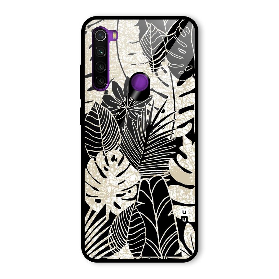 Leaf Pattern Glass Back Case for Redmi Note 8