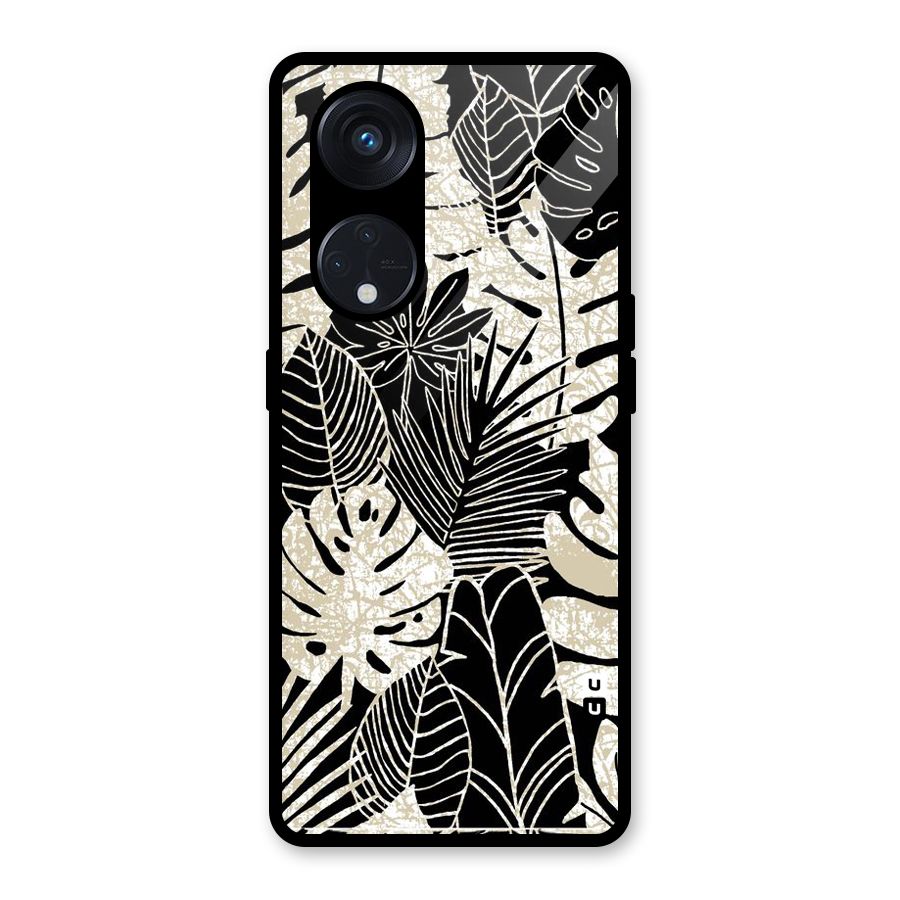 Leaf Pattern Glass Back Case for Reno8 T 5G