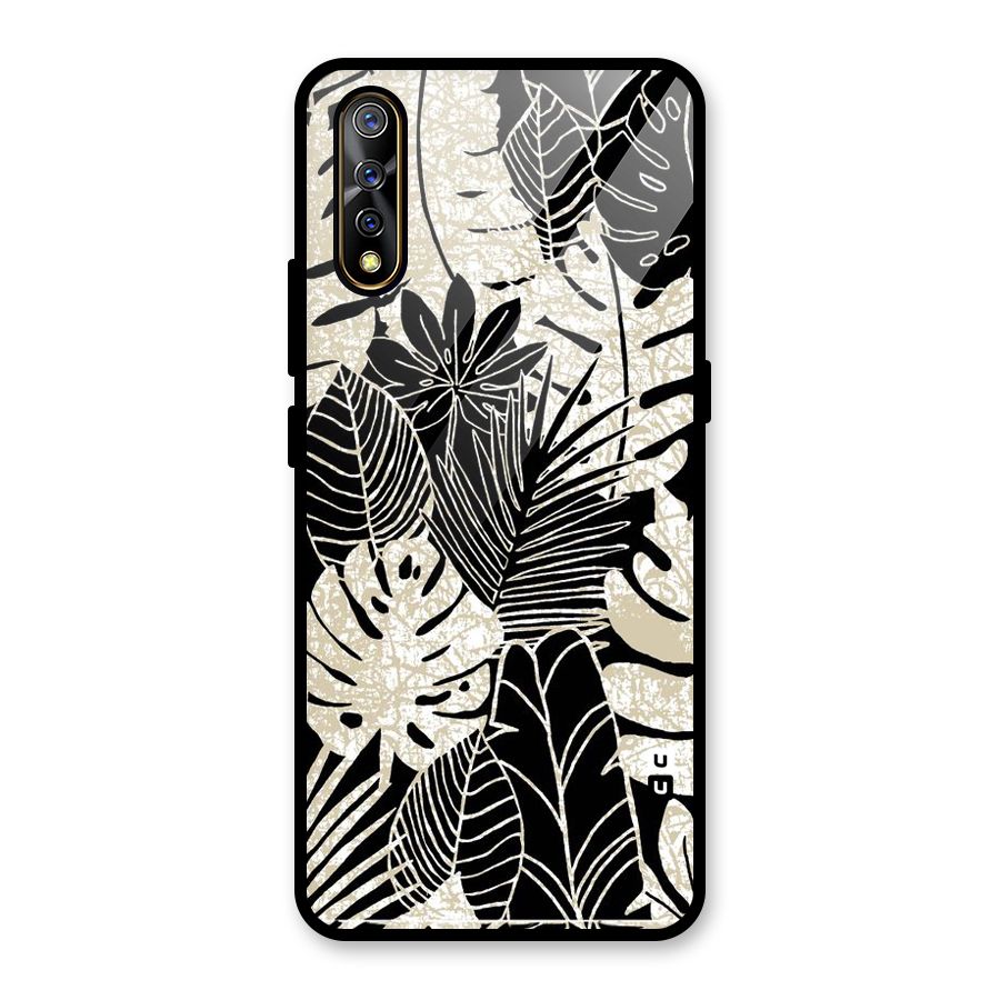 Leaf Pattern Glass Back Case for Vivo S1