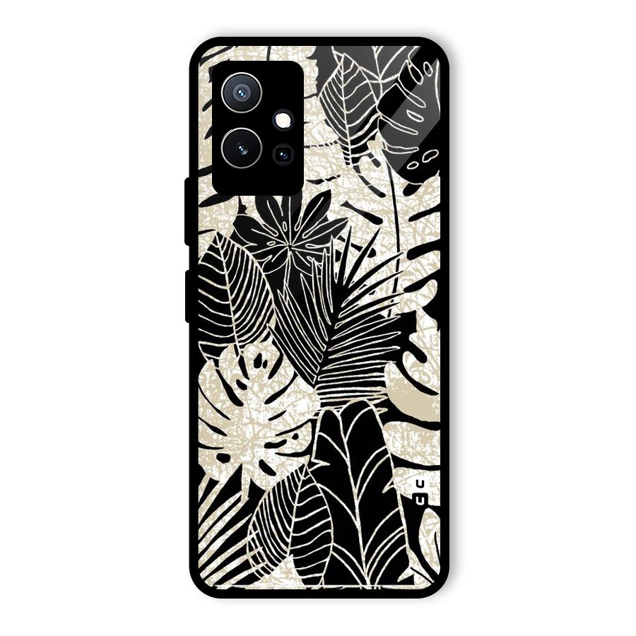 Leaf Pattern Glass Back Case for Vivo T1 5G