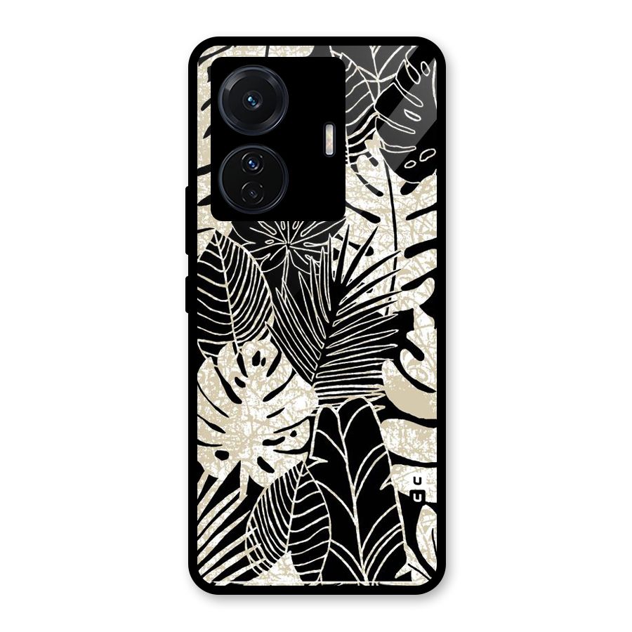 Leaf Pattern Glass Back Case for Vivo T1 Pro