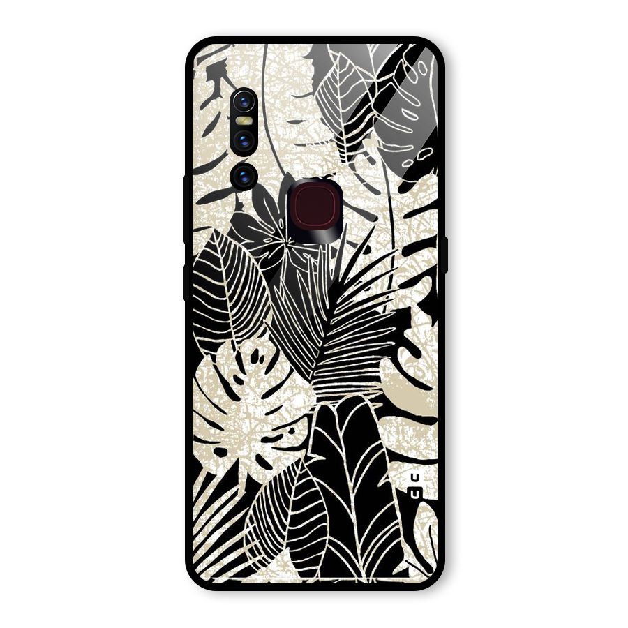 Leaf Pattern Glass Back Case for Vivo V15