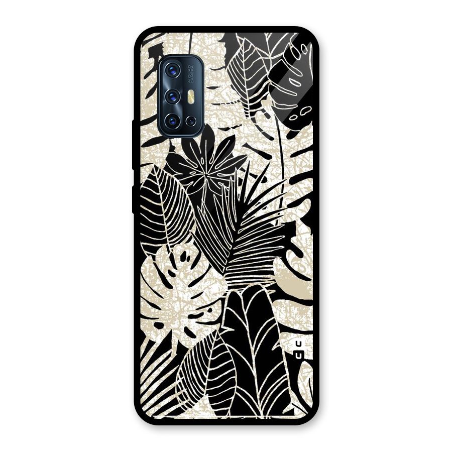 Leaf Pattern Glass Back Case for Vivo V17