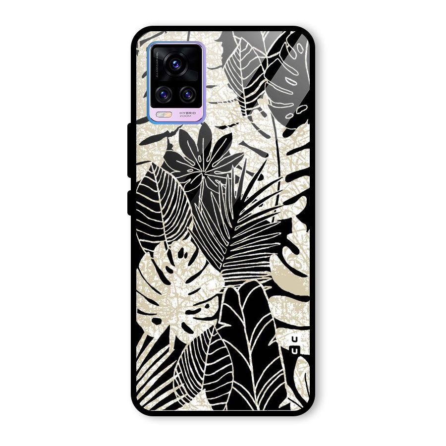 Leaf Pattern Glass Back Case for Vivo V20 Pro