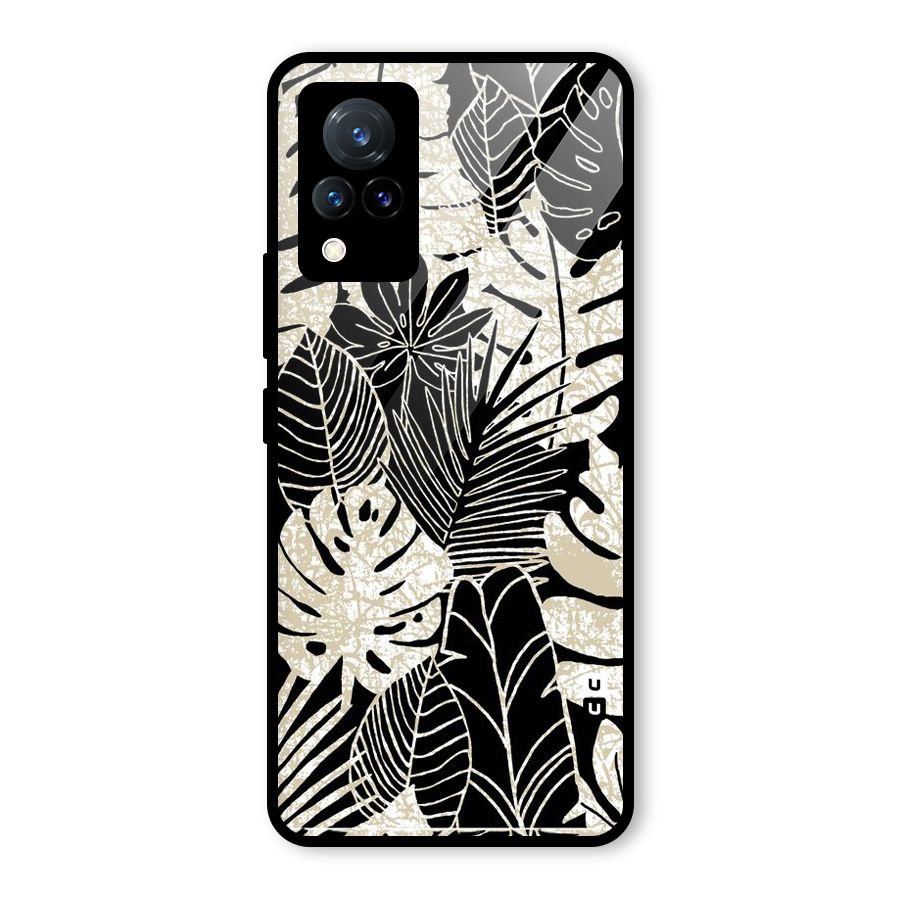 Leaf Pattern Glass Back Case for Vivo V21 5G