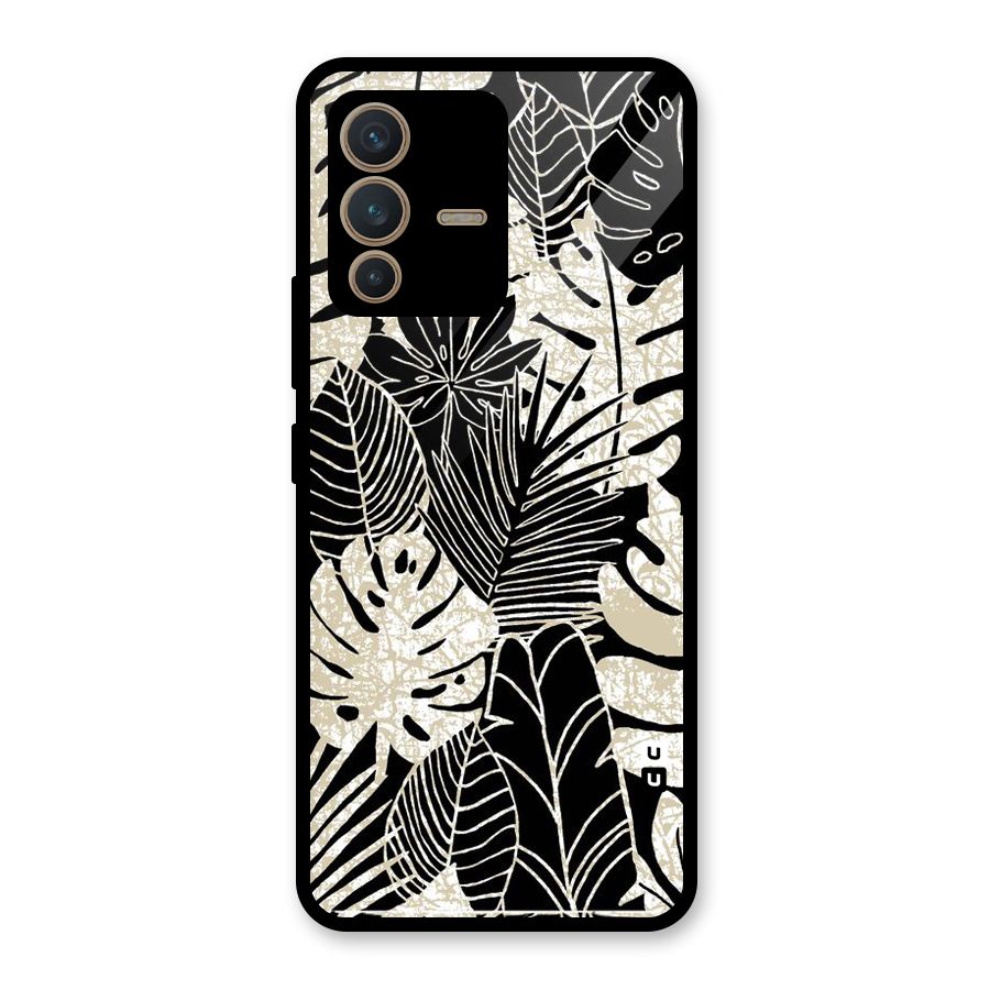 Leaf Pattern Glass Back Case for Vivo V23 5G