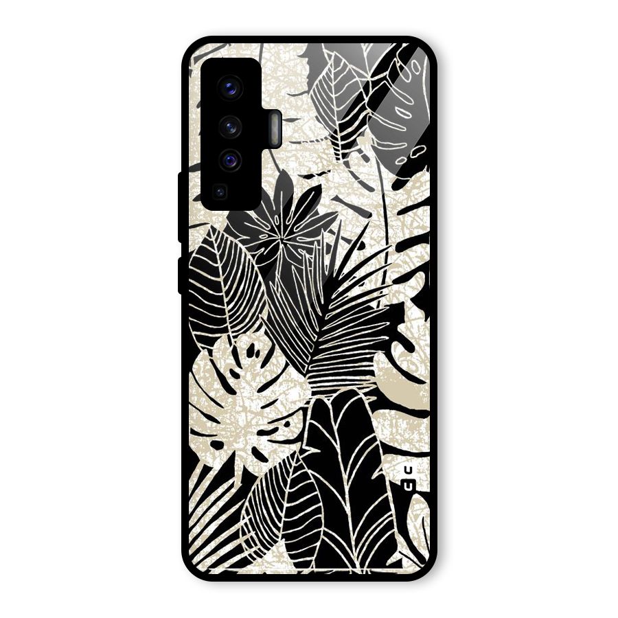 Leaf Pattern Glass Back Case for Vivo X50