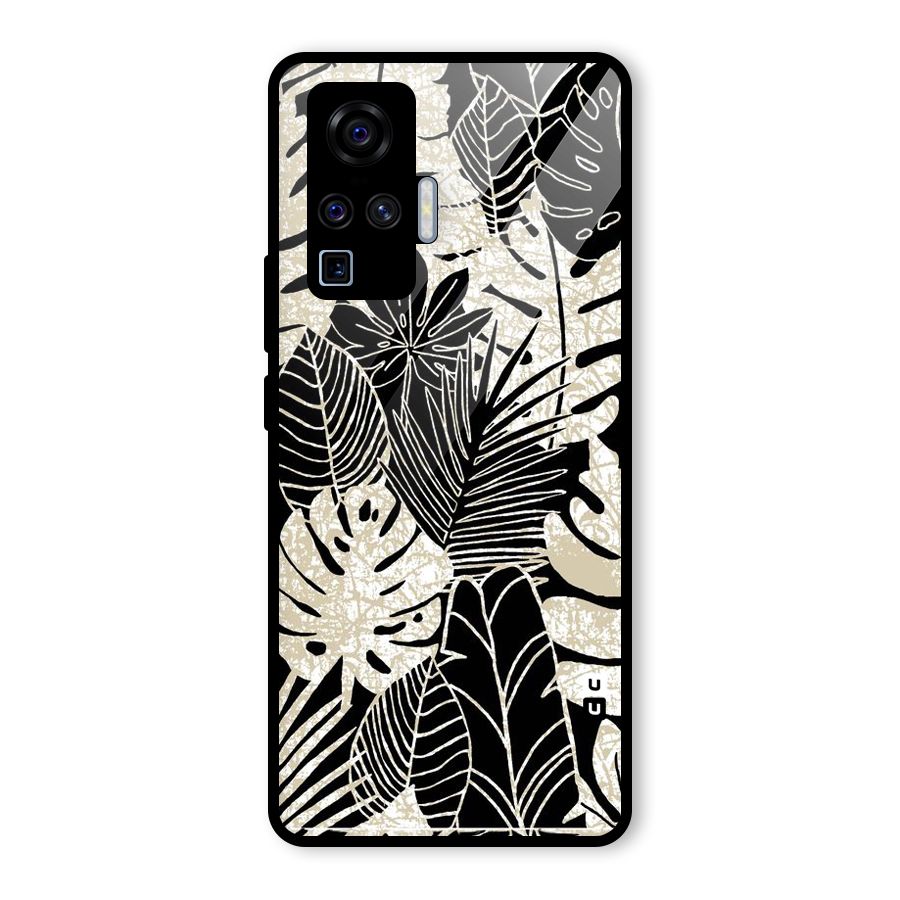 Leaf Pattern Glass Back Case for Vivo X50 Pro