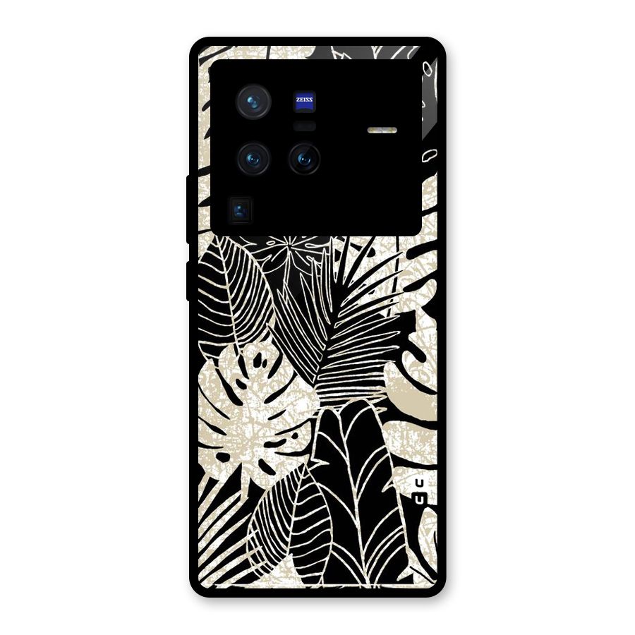 Leaf Pattern Glass Back Case for Vivo X80 Pro