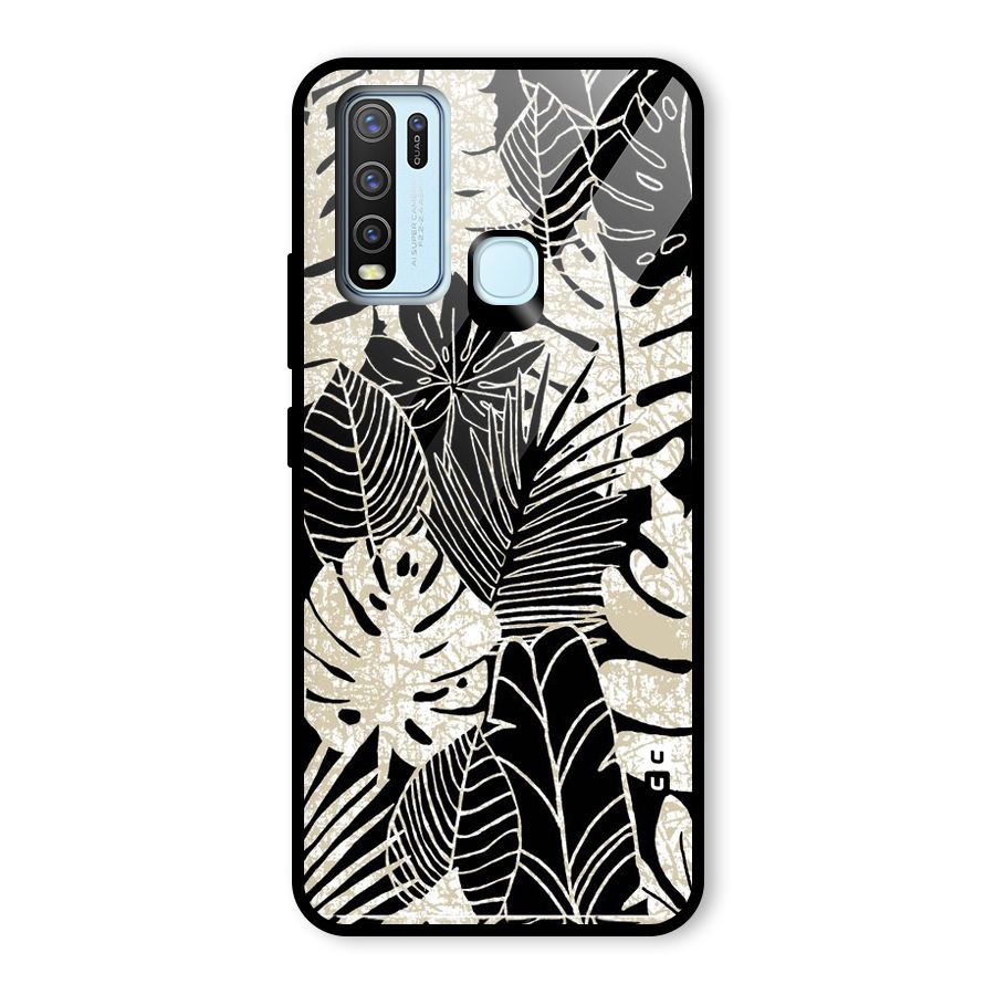 Leaf Pattern Glass Back Case for Vivo Y30