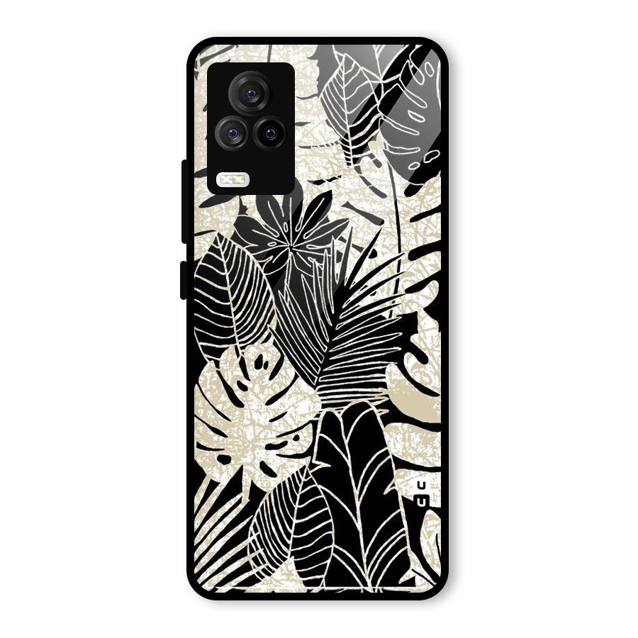 Leaf Pattern Glass Back Case for Vivo iQOO 7 Legend 5G