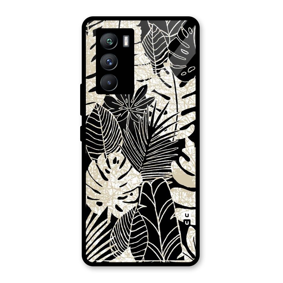Leaf Pattern Glass Back Case for Vivo iQOO 9 SE