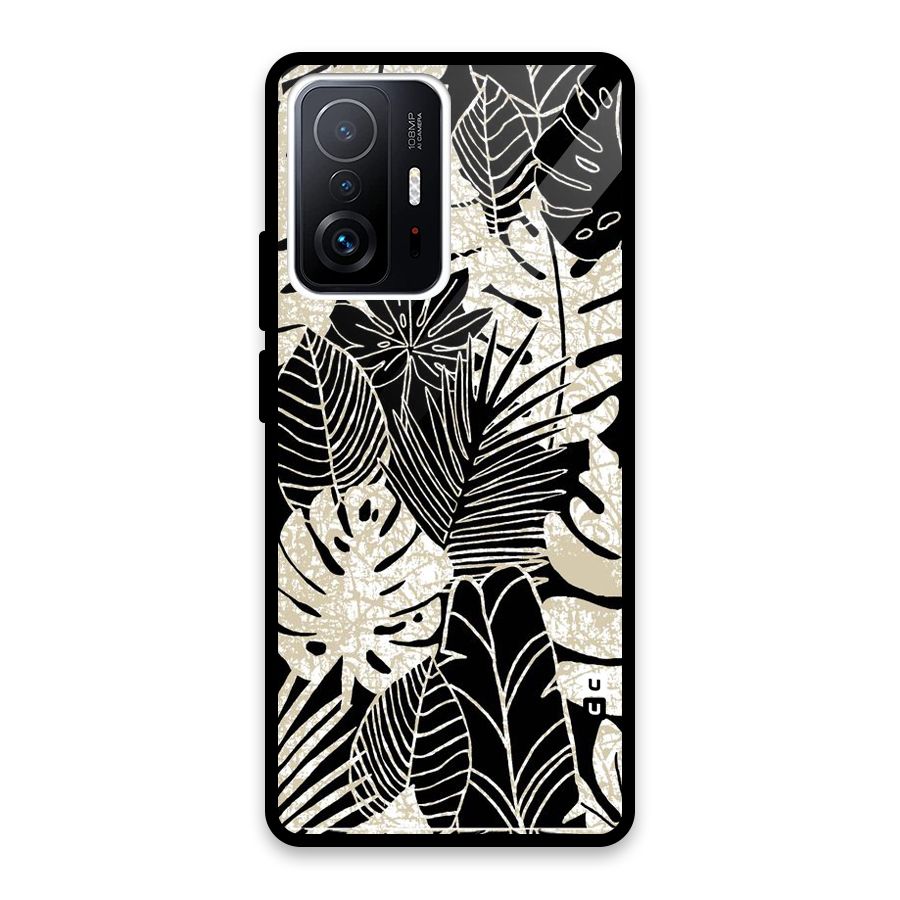 Leaf Pattern Glass Back Case for Xiaomi 11T Pro